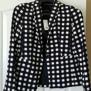 NWT Banana Republic navy checked blazer sz 0